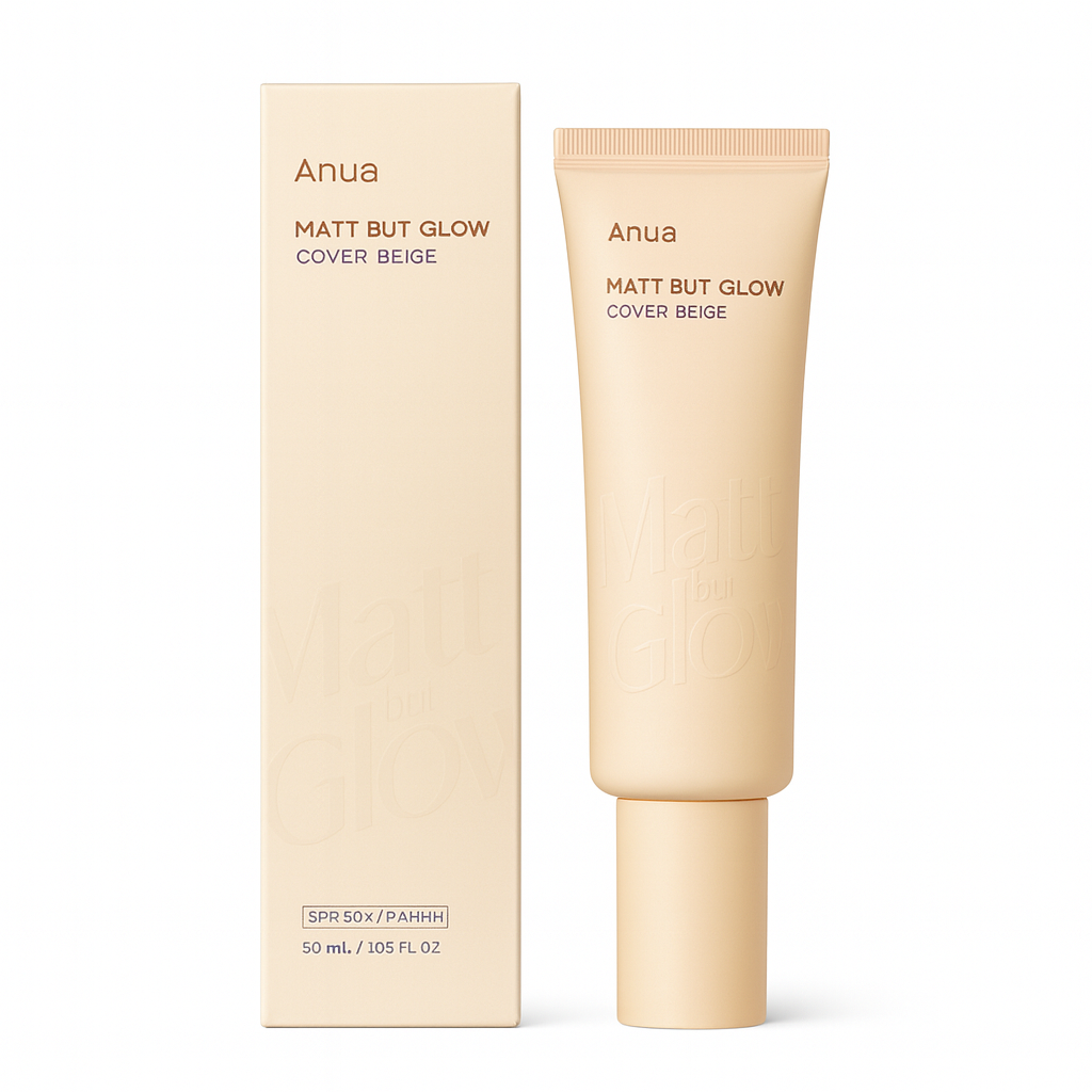 1F9AB354-099F-4C39-B3FD-A2EF7D55B227 ضد آفتاب spf50+ آنوآ مدل Matt But Glow رنگ بژ - Image 1