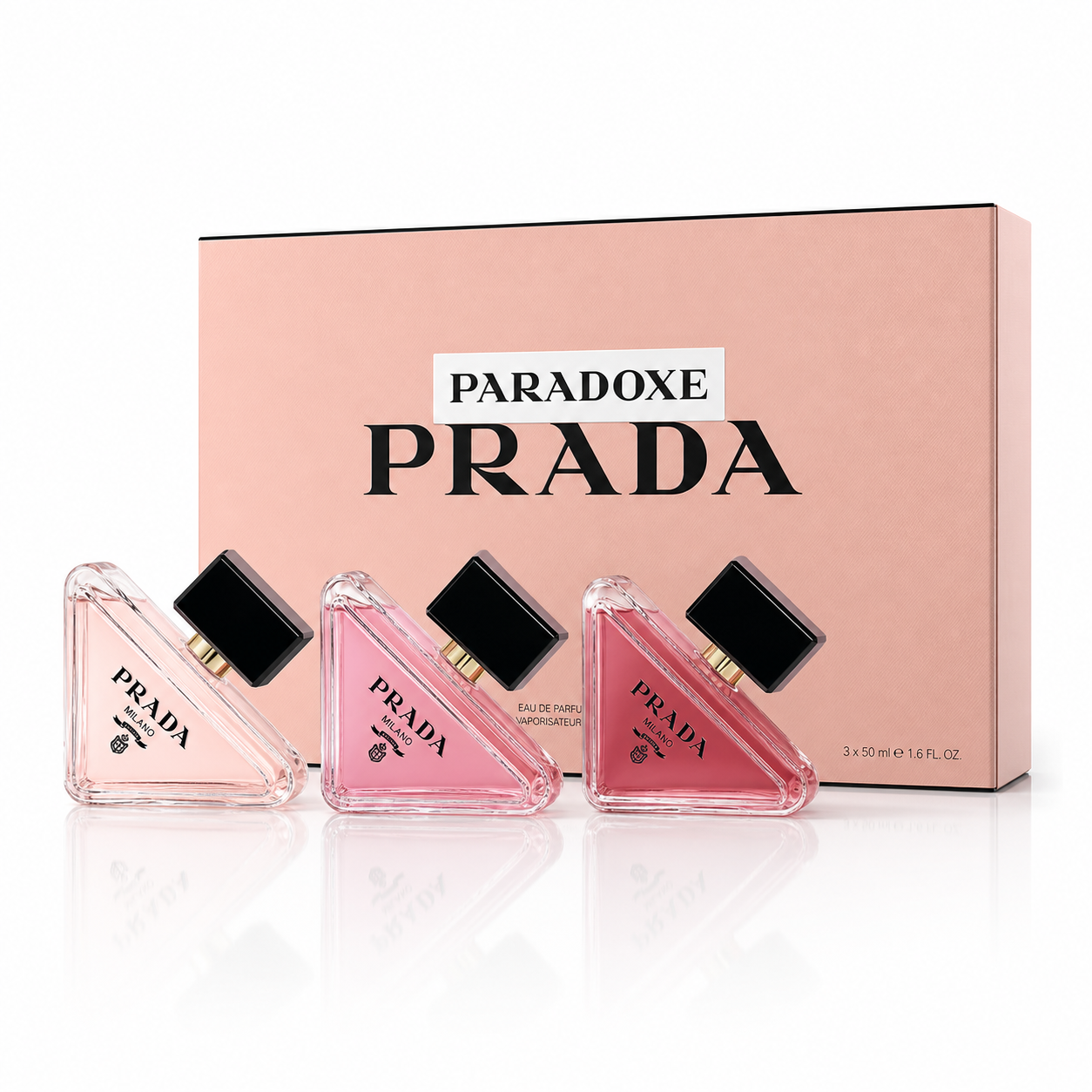386b37c5-02d7-445a-bb37-710690bcf5eb ست ۳ عددی عطر زنانه پرادا (Prada) مدل Paradoxe – پک هدیه - Image 1