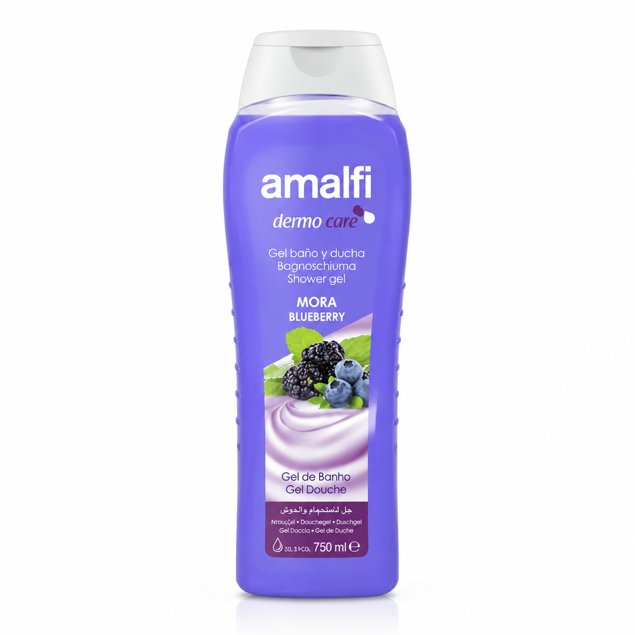 4 ژل حمام و دوش آمالفی مدل بلوبری و شاهتوت (Amalfi Dermo Care Shower Gel - Mora/Blueberry) - Image 1