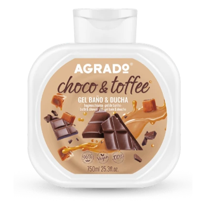 43 ژل استحمام آگرادو (Agrado) مدل شکلات و تافی (Choco & Toffee)(750میل) - Image 1