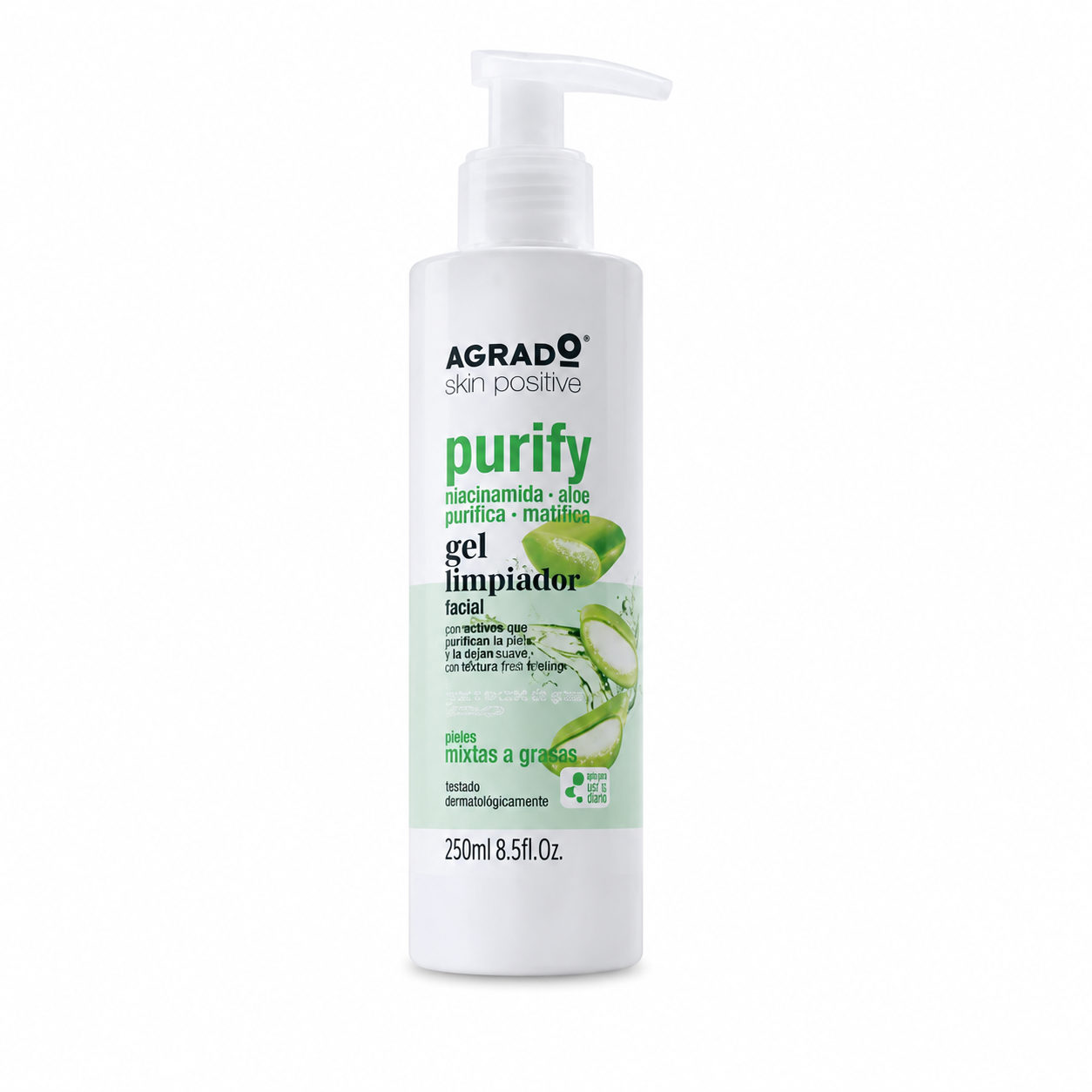 54 ژل شستشوی250 میل صورت نیاسینامید و آلوئهورا آگرادو مدل Purify (250میل) - Image 1