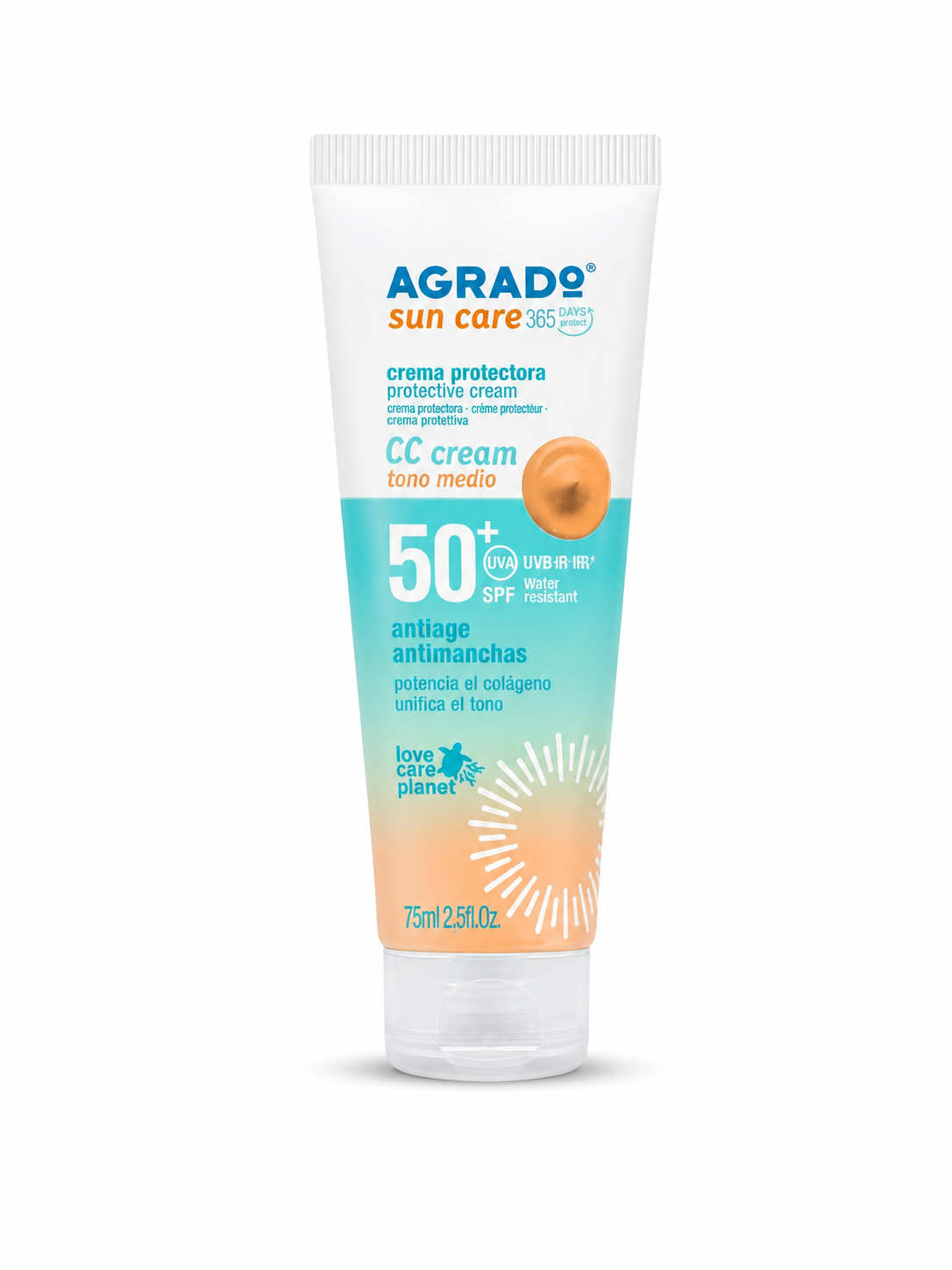 اگرادو جدید کرم ضد آفتاب ضد پیری و ضد لک و ضد اب (75میل)آگرادو SPF+ 50(رنگ بژ) - Image 1
